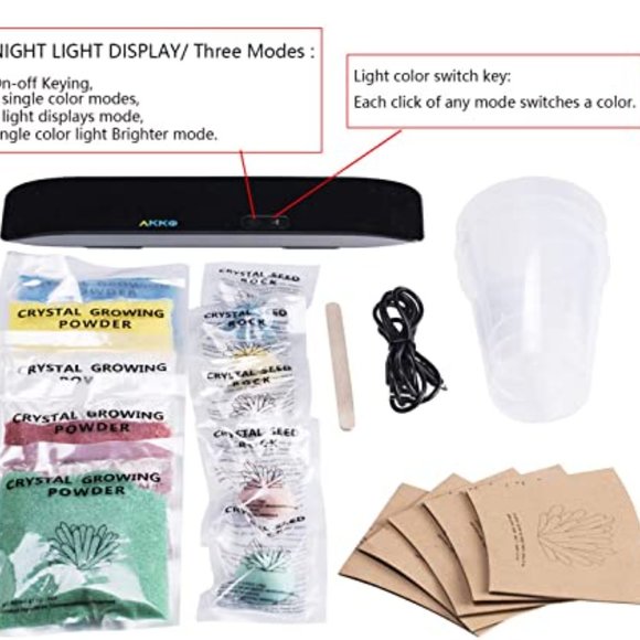 Crystal Growing Kit - Crystal Science Kits 5 Mix Color + Light-UP Stand - Picture 2 of 2